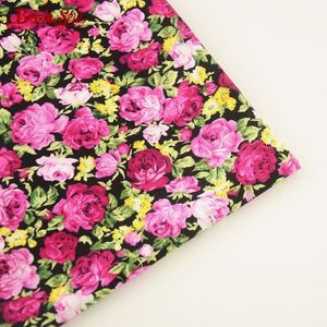 Booksew 100% Cotton Poplin Fabric Printed Pink Flower Home Textile Sewing For Dress Clothing Craft Shirt Home Decoration