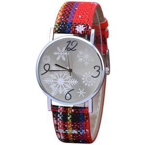 Vrouwen Horloge Kerst Diamant Lederen Band Analoge Quartz Horloge Vogue Horloges Gif Kerstman Sneeuw Rhinestone 533