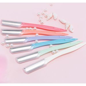 6Pcs Wenkbrauw Scheerapparaat Draagbare Wenkbrauw Epilator Scheermes Facial Arm Body Hair Remover Brow Trimmer Mes Beauty Producten Voor Vrouwen
