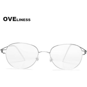 Titanium Brillen Frames Ronde Bril Frame Mannen Vrouwen Retro Optische Bijziendheid Prescription Bril Koreaanse Bril Eyewear