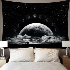 Tapijt Muur Opknoping Polyester Leeuw Maan Patroon Deken Tapijt Home Decor Starry Print Tapestr