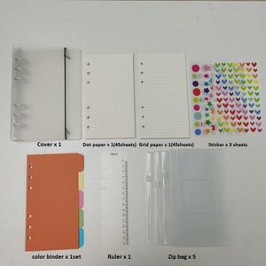 B5 A5 A6 A7 Pp Frosted Diari Notebook Hardcopy Transparante Agenda Diy School Boek Grote Planner Grid Dots Dagboek Set