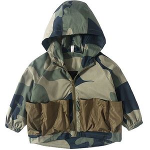 Focusnorm Baby Baby Jongens Winter Jas Camouflage Print Lange Mouwen Rits Capuchon Warme Kleding Outfits
