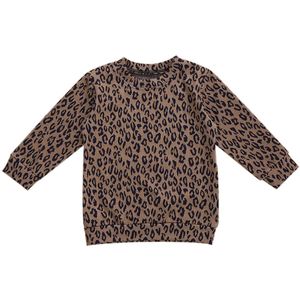 Kid Meisje Top Luipaard Blouse Ronde Kraag Lange Mouwen Gedrukt Losse Elastische Lente Herfst Ademende Kleding 2-7Years