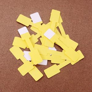100PCS 1.3*6cm multicolor papier gevouwen ring label wit/roze/geel zelfklevende prijsetiketten sticker voor sieraden