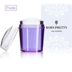 1 Pc Clear Handvat Nail Stamper met Nail Schraper Jelly Siliconen Stamper Hoofd met Clear Cap Nail Stempelen DIY gereedschap