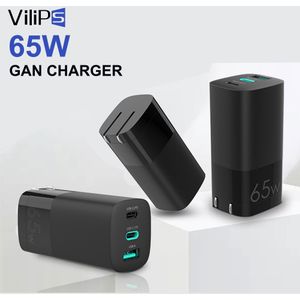 Vilips Gan 65W Usb C Lader Snel Opladen QC4.0 Qc PD3.0 Type C Snelle Usb Oplader Voor Macbook Pro iphone Samsung Huawei