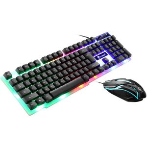 Gamer Toetsenbord En Muis Pc Gaming Keyboard Rgb Backlit Toetsenbord Rubber Keycaps Bedrade Engels Toetsenbord Muis Gamer Gaming Muis