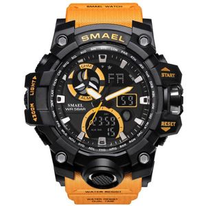 Mannen Sport Horloge Dual Display Analoge Digitale Led Elektronische Horloges Mannen Horloge Waterdicht Sport Horloges Stopwatch & 50