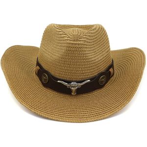 Unisex Cowboy Hat Wide Brim Caps For Wild West Fancy Cowgirl Headwear Summer straw Hat