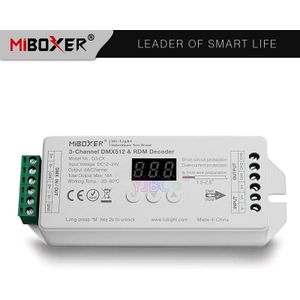 Miboxer D3-CX 3-Kanaals Constante Spanning DMX512 & Rdm Decoder DC12 ~ 24V 3CH 6A/Channel Max. 18A Digitale Display Controller