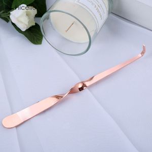 1Pc Kaarsendover Trimmer Haak Rvs Kaars Vlam Brandblusser Vuur Lont Cutter Spiraal 20Cm Rose goud Zilver