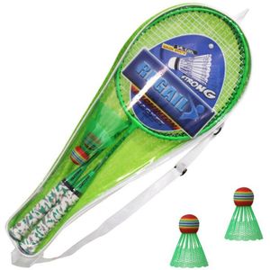 2Pcs Kinderen Training Badminton Shuttle Racket Tieners Voor Outdoor Training In School Training Instelling Met 2 Ballen