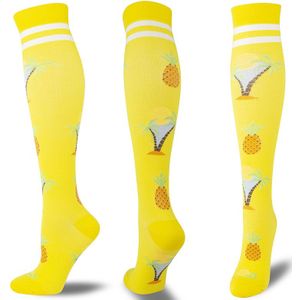 Cartoon Compressie Sokken Mannen Vrouwen Cactus Vlinder Mermaid Shark Happy Grappig Spatader Verpleging Compressie Sokken