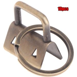 10 Stuks Sleutelhanger Hardware 25Mm Sleutelhanger Split Ring Voor Pols Polsbandjes Katoen Staart Clip