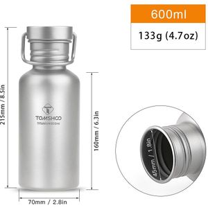 Volledige Titanium Water Fles Met Extra Deksel Water Cup Bidon Outdoor Servies Camping Fietsen Water Cup Sport Fles