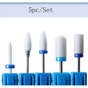 5/6/7Pcs Keramische Frees Voor Manicure Carbide Nail Boor Sets Elektrische Machine Mills Cutter voor Verwijderen Gel Gereedschap