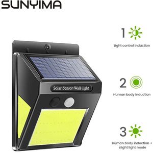 Sunyima 60LED Cob Solar Light Outdoor Solar Lamp Pir Motion Sensor Wandlamp Waterdichte Zonne-energie Lichten Voor Tuin Deco