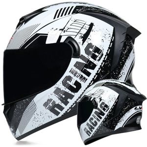 Motorhelm Met Dual Lens Full Face Motor Cafe Racer Spoor Chopper Dirt Bike Mtb Atv Enduro Racing Capacete De moto