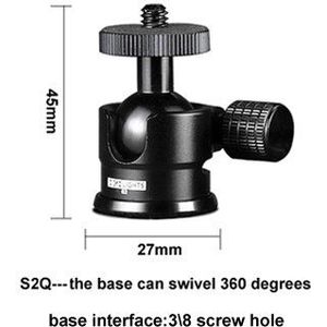Base Draaien 360 Graden Mini Statief Ball Head Camera Monitor 360 ° Verstelbare 1 \ 4 Schroef Demping Panorama Balhoofd dslr Mobiel