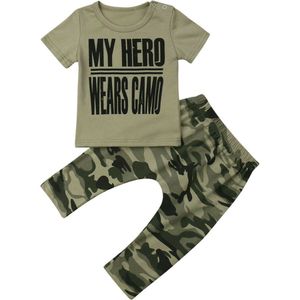 Baby Jongen Meisje Pasgeboren Camo Kleding Zomer Tops T-shirt Broek Leggings Outfit Set