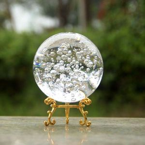 80/100Mm Crystal Bubble Bal Quartz Knikkers Glas Magic Sphere Home Decoratie Ornamenten Decoratieve Bal Beeldjes Miniatuur