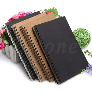 Retro Spiraal Spoel Schetsboek Notebook Dagboek Journal Student Note Pad Boek Memo