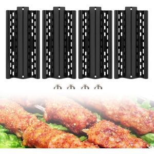 4Pcs Universal Extendable Porcelain Coated Grill Heat Plate Shield Burner Cover Grill Replacement Parts BBQ Tool