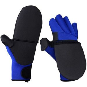 Goture Vanguard Outdoor Sport Winter Handschoenen Anti-Slip Waterdichte Neopreen & Pu Vissen Handschoenen Zwart/Blauw