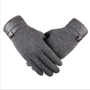 Mannen Mode Zwart Winter Warm Handschoenen Voor Wol Lederen Pols Zachte Kasjmier Touchscreen Menhandschoenen G122