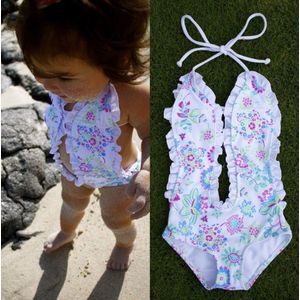 Meisjes Baby Bikini Bloemen Split Een-stukken Kinderen Badpak Badpak Zomer Kinderen Print Zwemmen Kleding