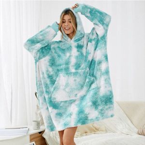 Kawaii Hoodies Pyjama Voor Vrouwen Nachtkleding Lounge Dragen Comfortabel En Losse Dubbelzijdig Fleece Dikkere Wearable Deken Paar