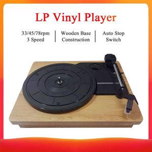 Dc 5V Retro Speler Stereo 33 45 78 Rpm Lp Drie Speed Vinyl Record-Draaitafel Speler Grammofoon Rca r/L 3.5 Mm
