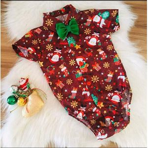 Kerst 0-24M Baby Meisjes Jongens Bodysuits Santa Print Korte Mouw Bow Tie Gentleman Party Jumpsuits