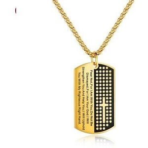 Rvs drip lijm Christian schrift tag mannen ketting