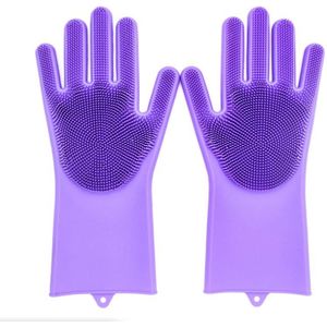 EEN Paar Magic Silicone Handschoenen Schoonmaken Handschoenen Afstoffen | Schotel Wassen | Pet Care Groomin | Geïsoleerde Keuken Helper Afwassen handschoenen