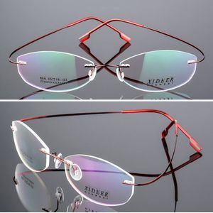 Seemfly Titanium Legering Glazen Frame Superelastic Randloze Vrouwen Metalen Ultralight Bijziend Frame Optische Brillen Unisex Brillen