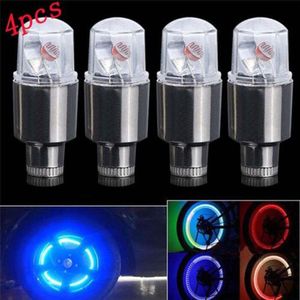 4X Fiets Auto Motorfiets Wiel Band Ventiel Cap Neon LED-Flash Lamp Fiets Accessoires Licht Glow Stick Vogue # e