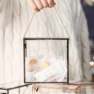 10 Stuks Transparante Draagbare Geschenkdoos Snoep Nougat Cookies Bruiloft Chocolade Cake Brood Verpakking Tassen