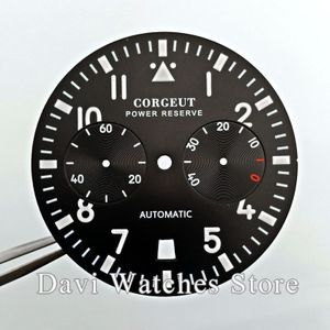 Lichtgevende 37mm zwart/blauw rvs horloge dial fit zeemeeuw St2532 beweging