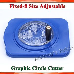Multi-8 maten verstelbare ronde roterende cirkel grafische papiersnijder sharp blade sterven board button maker