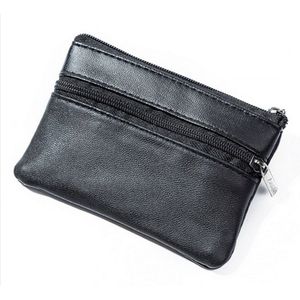 Mannen Lederen Mini Portemonnee Toevallige Waterdichte Multi-Zip Heuptas Faux Leather Key Case