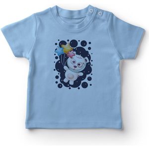 Angemiel Baby Ster Holding Bear Baby Boy T-shirt Blauw