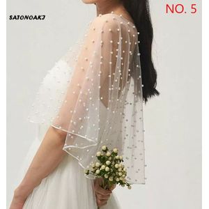 Womens Dames Zachte Bruiloft Capes Jas Wraps Chiffon En Parels Bolero Bruids Bolero Mariage Bruid Avond Prom Cover Up Sjaal