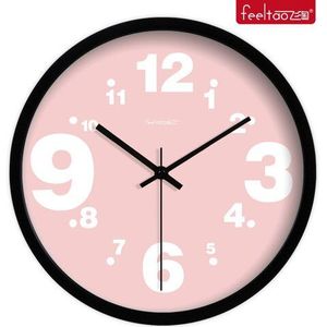 Nordic Roze Wandklok Stille Minimalistische Moderne Quartz Muur Horloges Ronde Unieke Woonkamer Duvar Saatleri Metalen Klok AC50AL