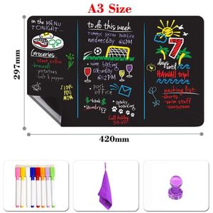 A3 Size Schoolbord Magnetische Blackboard Voor Kids Koelkast Sticker School Kantoorbenodigdheden Zwarte Tafel Stofvrij Krijt Board