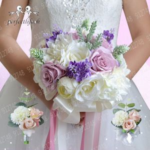 Perfectlifeoh Bbridal Boeket Bruiloft Bloemen Bruids Bruidsmeisje Boeket flores de la boda ramos de novia