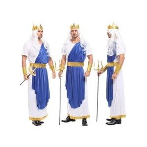 Volwassen Man Prins Koning Cosplay Kleding God Van Zee Poseidon Kostuums Halloween Carnaval Kerstmis Maskerade Partij Cos Fancy Dress