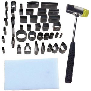 Leer Craft Diy 39 Vorm Stijl Gat Hollow Cutter Punch + Pad + Hamer Handgereedschap Set Voor Telefoons Camara