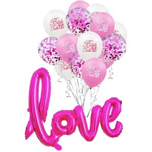 16Pcs Set Liefde Bruiloft Valentijnsdag Party Decoratie Ballonnen Hartvormige Aluminiumfolie Confetti Festival Levert